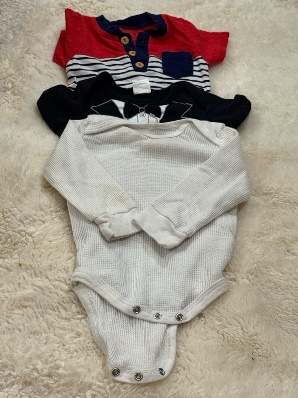 Kids Long-Sleeve White One-Piece Bodysuit